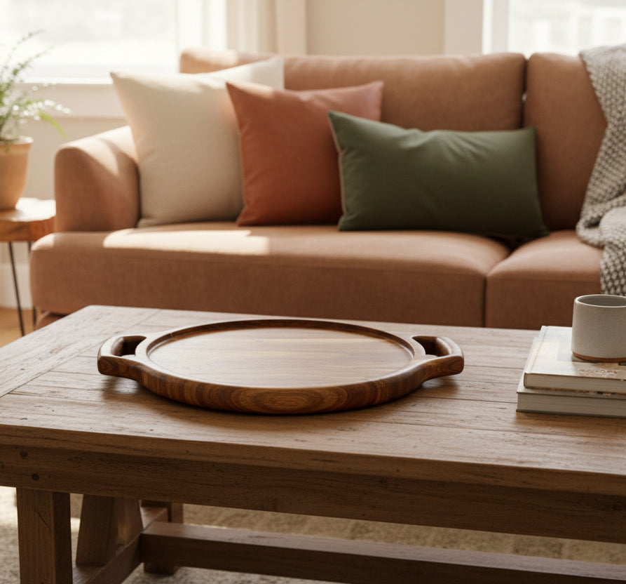 Handled Rounded Tray