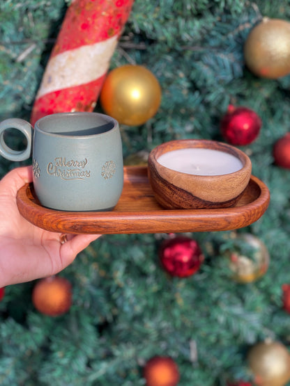 The wooden bowl candle